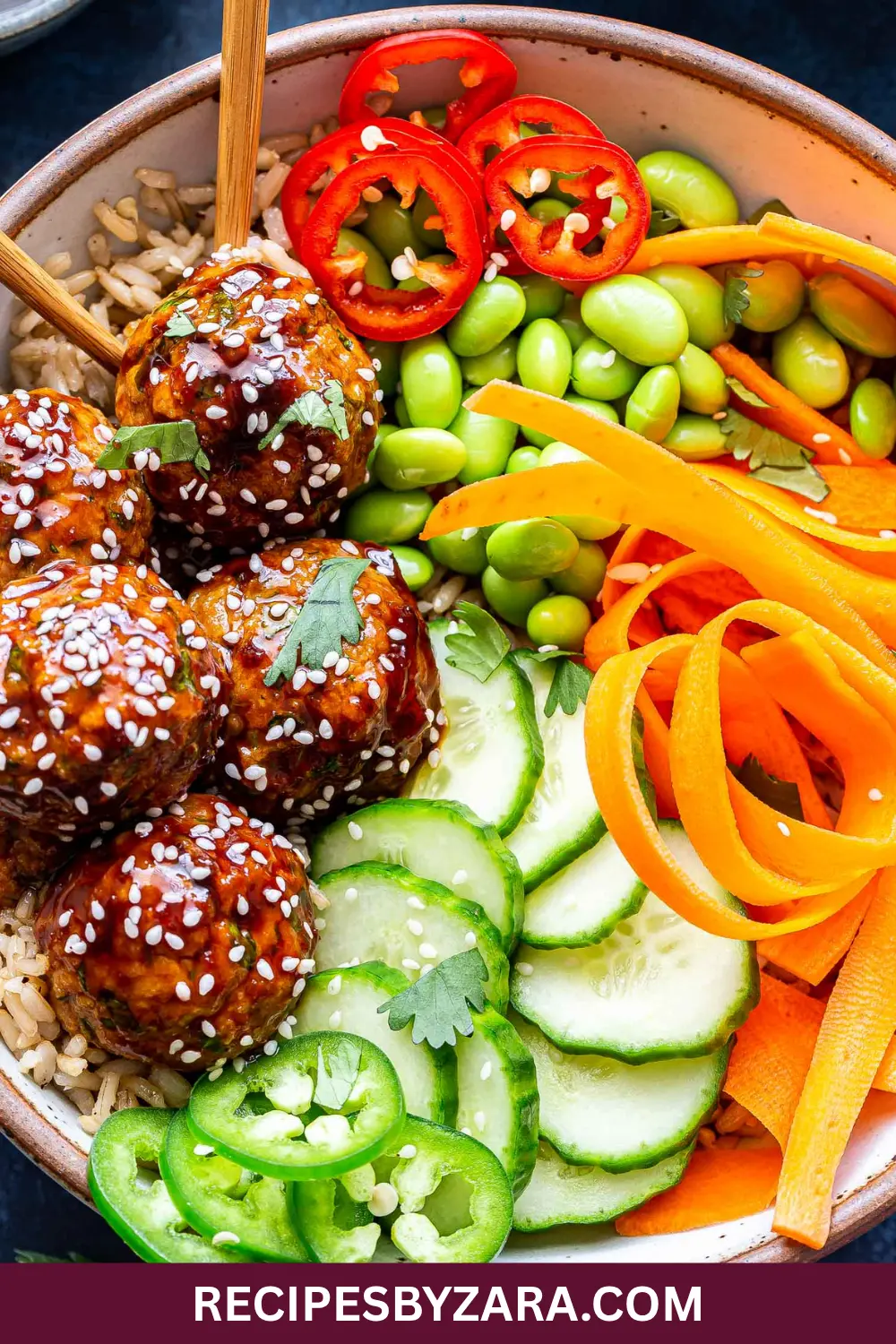 Asian-Inspired Turkey Meatball Bowls